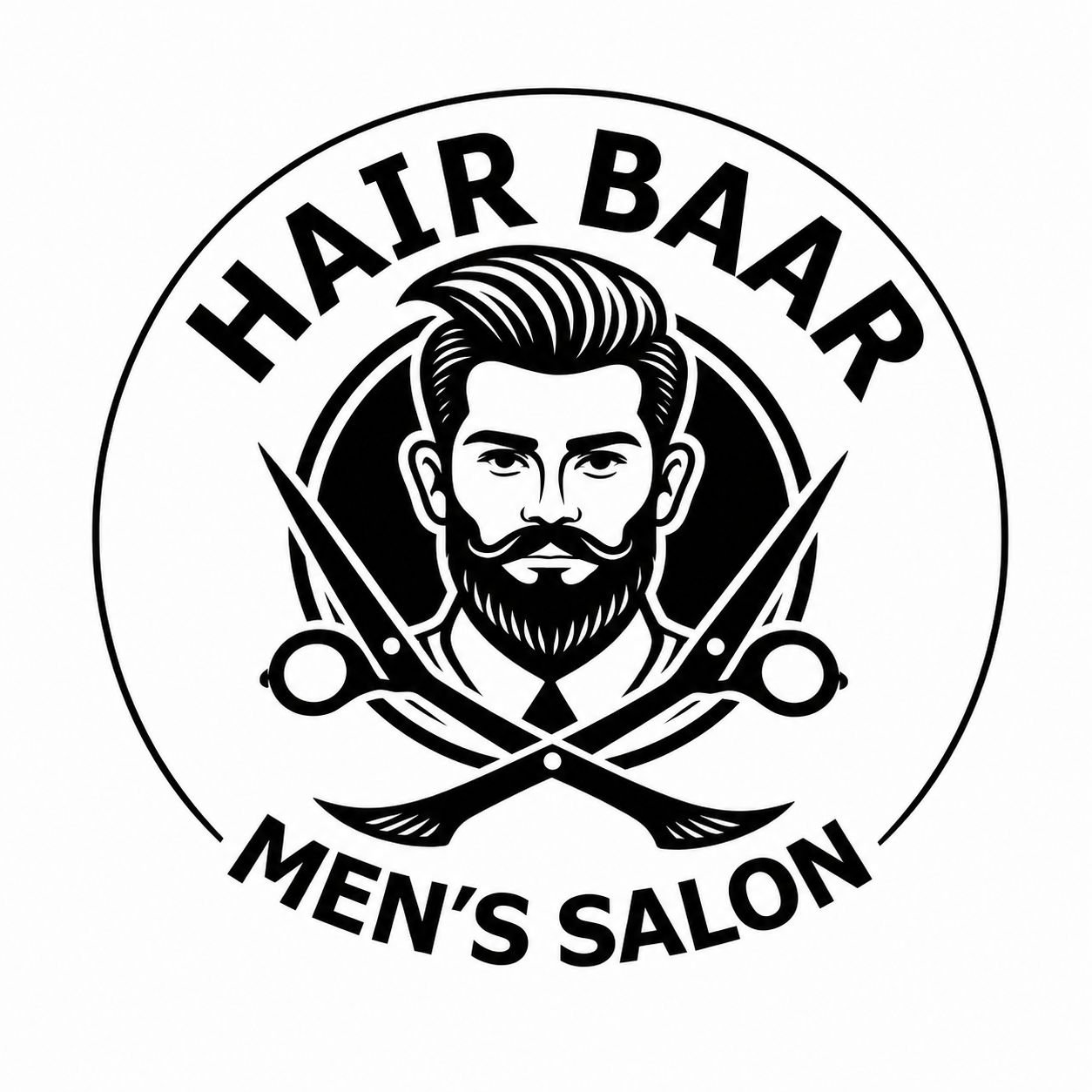 Hair Baar Mens Salon Logo